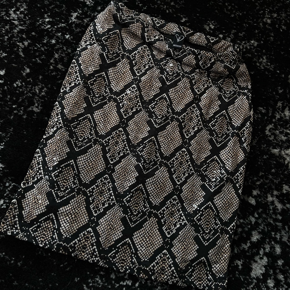 Snake skin mini skirt